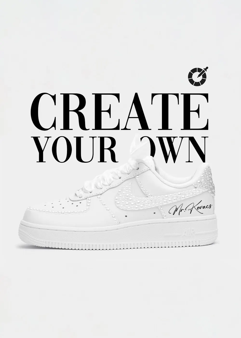 Create your own – gyöngyös menyasszonyi Air Force 1 Mr. Kovacs felirattal