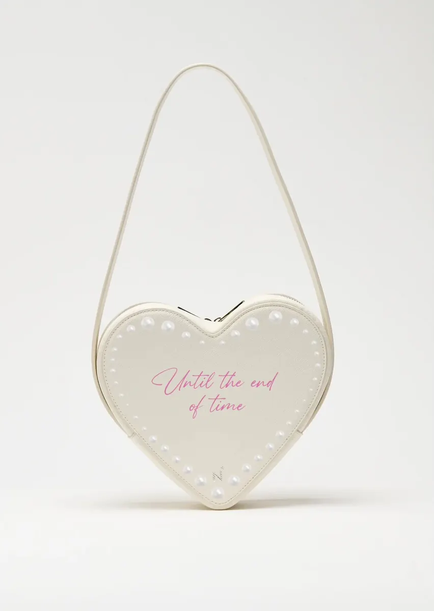 Bridal Bag – szív alakú táska Until the end of time felirattal